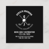 ミニマリスト エレガント オーダーメイド ゴルフ モノグラム デザイン スクエア名刺 (裏面)