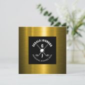 ミニマリスト エレガント オーダーメイド ゴルフ モノグラム デザイン 招待状 (スタンド正面)