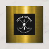 ミニマリスト エレガント カスタム ゴルフ モノグラム デザイン スクエア名刺 (正面)