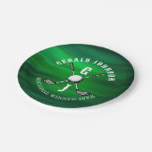 ミニマリスト エレガント ゴルフ モノグラム デザイン ペーパープレート (アングル)