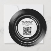 ミニマリスト エレガント ビンテージ レコード QR ウェディング 招待状 (裏面)