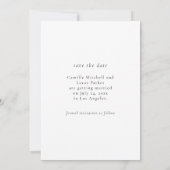 ミニマリスト エレガント フォト セーブ・ザ・デート 招待状 (裏面)