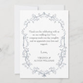 ミニマリスト エレガント フラワー ウェディング サンクス カード (裏面)