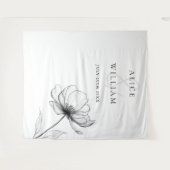 ミニマリスト エレガント フラワー フォトブース バックドロップ タペストリー (正面(横))