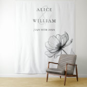 ミニマリスト エレガント フラワー フォトブース バックドロップ タペストリー (インサイチュ)