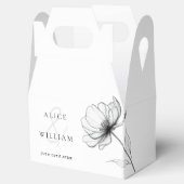 ミニマリスト エレガント フラワー ラインドローイング ウェディング フェイバーボックス (オープン)