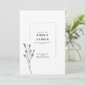 ミニマリスト エレガント フラワー 招待状 (スタンド正面)
