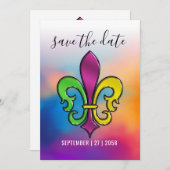 ミニマリスト エレガント フルール ド リス デザイン 招待状 (正面/裏面)