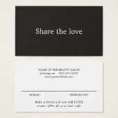 ミニマリスト エレガント ブラック ホワイト ビューティー サロン (正面&裏面)