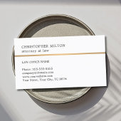 ミニマリスト　エレガント　ホワイトフェイクコッパーライン　弁護士 名刺