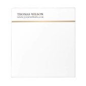 ミニマリスト エレガント ホワイト カッパー ライン 弁護士 ノートパッド (正面)