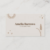 ミニマリスト エレガント ボヘミアンクリーム太陽星 名刺 (裏面)