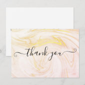 ミニマリスト エレガント マーブル スクリプト サンキューカード (正面/裏面)