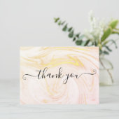 ミニマリスト エレガント マーブル スクリプト サンキューカード (スタンド正面)