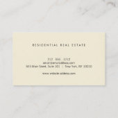 ミニマリスト オフホワイト 不動産 名刺 (裏面)