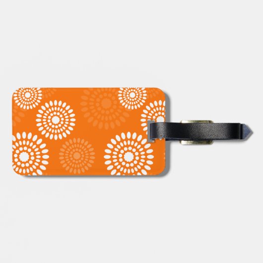 ミニマリスト オレンジ色のデイジー 現代のシンプルな花 ラゲッジタグ (裏面横)
