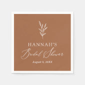 ミニマリスト オレンジ色のボヘミアンスタイルのウェディングシャワーデコレーション スタンダードカクテルナプキン (正面)