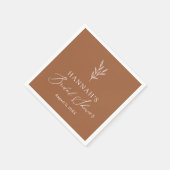 ミニマリスト オレンジ色のボヘミアンスタイルのウェディングシャワーデコレーション スタンダードカクテルナプキン (角)