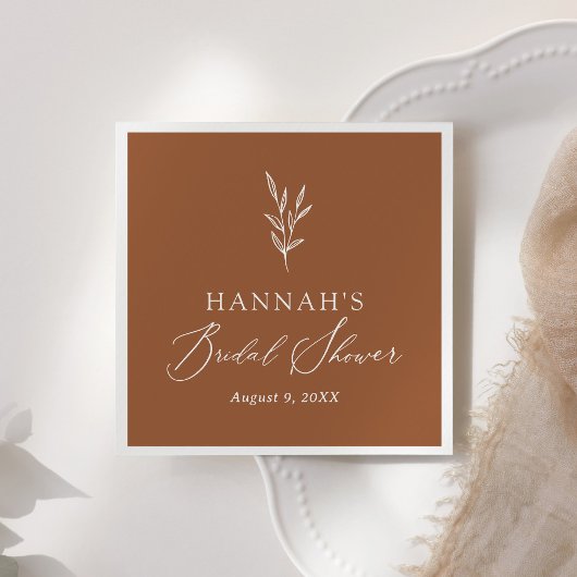 ミニマリスト オレンジ色のボヘミアンスタイルのウェディングシャワーデコレーション スタンダードカクテルナプキン