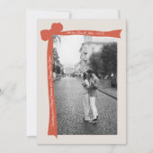 ミニマリスト オレンジ リボン レトロ フォト クリスマス (正面)