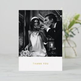 ミニマリスト オーダーメイド メッセージ 写真 結婚式 サンクスカード 箔招待状
