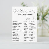 ミニマリスト オールド ワイブズ テイルズ ベイビー シャワー ゲーム カード (スタンド正面)