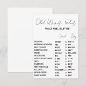 ミニマリスト オールド ワイブズ テイルズ ベイビー シャワー ゲーム カード (正面/裏面)