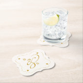 ミニマリスト カップル モノグラム ペーパーコースター (インサイチュ)