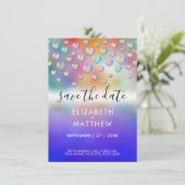 ミニマリスト カラフル ハート スペックル デザイン 招待状 (スタンド正面)