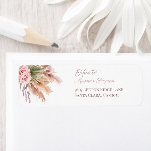 ミニマリスト カリグラフィー スクリプト ボヘミアンパンパス グラス ラベル (インサイチュ)