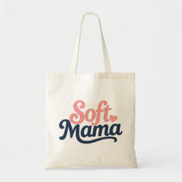 ミニマリスト・カリグラフィー "Soft Mama" タイポグラフィーデザイン トートバッグ