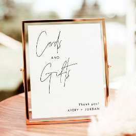 ミニマリスト カードとギフトのサイン モダンウェディング ポスター