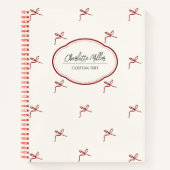 ミニマリスト ガーリー コケッタ リボン スパイラル ノートブック (正面)