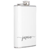 ミニマリスト ガーリー ホワイト モノグラム 名前 スクリプト フラスク (右)