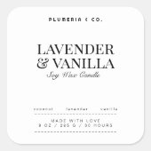 ミニマリスト キャンドル製品ラベルステッカー スクエアシール (正面)