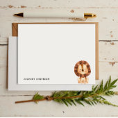 ミニマリスト キュートな赤ちゃんライオン 子供用パーソナライズド ノートカード