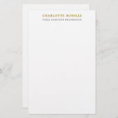 ミニマリスト クラシカル プロフェッショナル ゴールド カラー 便箋 (正面/裏面)