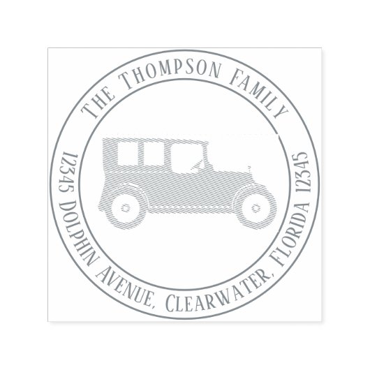 ミニマリスト クラシック カー シンプル 返信住所 セルフインキングスタンプ (デザイン)