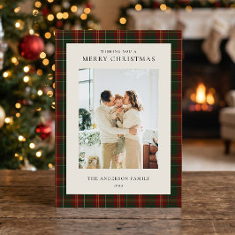ミニマリスト クラシック グリーン タータンチェック クリスマス 写真