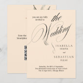 ミニマリスト クラシック スクリプト ウェディング インビテ 招待状 (正面/裏面)