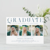 ミニマリスト クラシック タイポグラフィー 3 フォト 卒業 招待状 (スタンド正面)