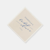 ミニマリスト クラシック ブルー シック ブライダル シャワー カスタム スタンダードカクテルナプキン (角)