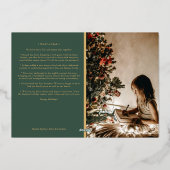 ミニマリスト クラシック ホリデー グリーン 写真と手紙 (裏面)