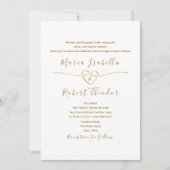 ミニマリスト クラシック ホワイト ゴールド ウェディング 招待状 (正面)