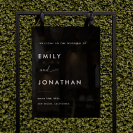 ミニマリスト・クラシー・ブラック結婚ズ・ウェルカム アクリルサイン