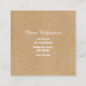 ミニマリスト クラフト モダン プロフェッショナル スクエア名刺 (裏面)