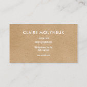 ミニマリスト クラフト モダン プロフェッショナル 名刺 (裏面)