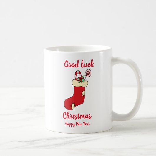 ミニマリスト クリスマスと新年のハッピー コーヒーマグカップ (右)
