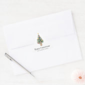 ミニマリスト クリスマスツリー  家族の名前 年  三角形シール (封筒)