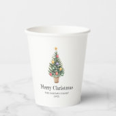 ミニマリスト クリスマスツリー  家族の名前 年  紙コップ (正面)